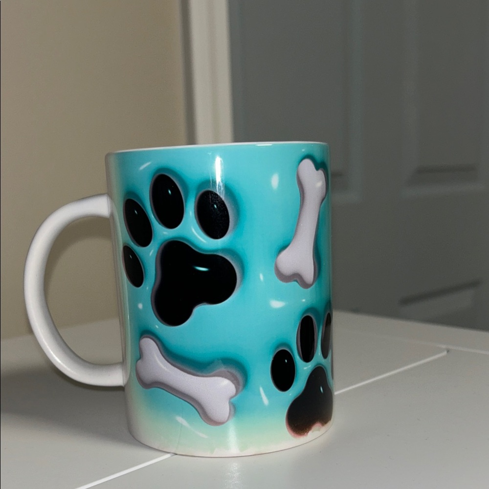 Paw Print and Bone Design Mug - Picture 2 of 2